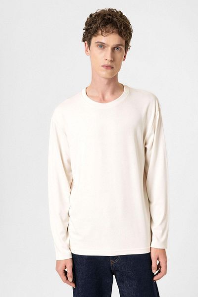 Antioch Ecru Relaxed Fit Basic Men's T-Shirt