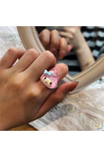 Köstebek Anime Fantasy Magic Melody Pink Ring