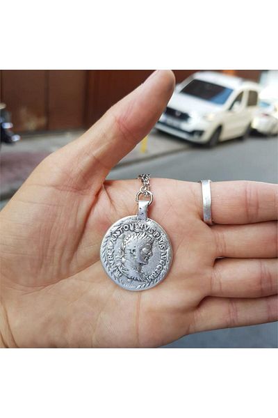Köstebek Ancient Greek Mythological Medallion Necklace with Chain