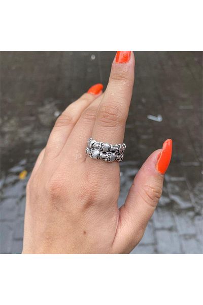 Köstebek Double Chamber and Heart Rings