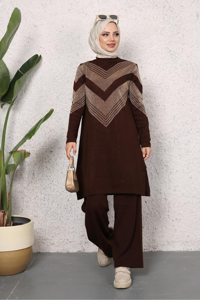 Kirazgym Σετ παντελόνι Merve Glitter μακρύ τουνίκ