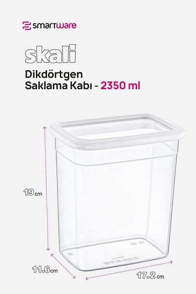 Smartware 2350 ml White Rectangular Storage Container - Set of 24