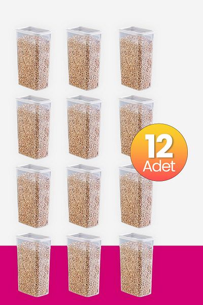 Smartware White 3500 ml - Set of 12 Scale Rectangular Storage Containers