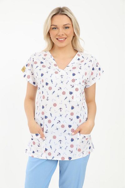 Arme medikal Scrubs cu o singură top din Lycra - Chirurgie, Doctor, Asistentă, Veterinar, Dentist - Model și Tricou colorat