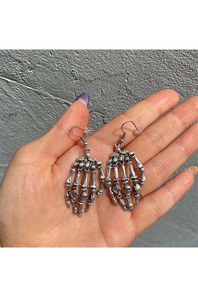 Köstebek Skeleton Hand Earrings