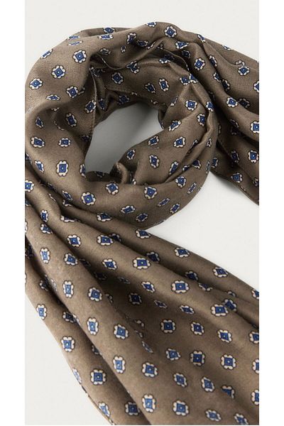 CROATE Wool Silk Printed Scarf