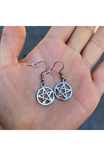 Köstebek Silver Pentagram Küpe