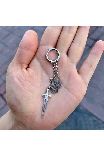 Köstebek Sword and Dragon Double Chain Earrings