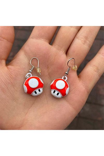 Köstebek Super Mario - Mushroom Earrings