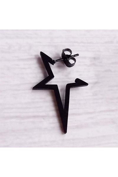 Köstebek Black Comet Star Single Earrings