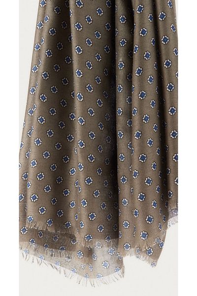 CROATE Wool Silk Printed Scarf