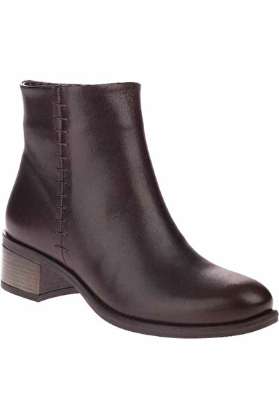 Voyager V25KB-8091 Kahverengi Cilt Deri Topuklu Kadın Bot