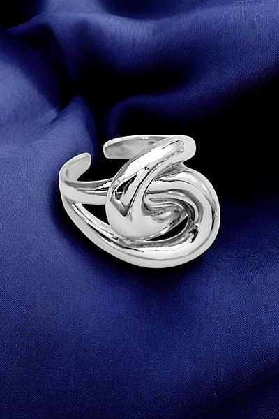 Çlk Accessories Premium Plate Curved Knot Ring