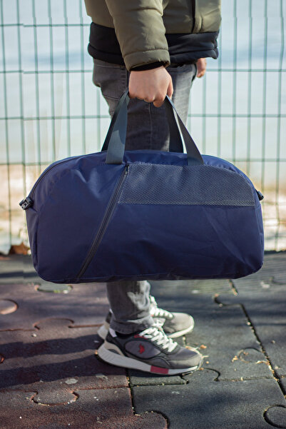 MUCCO Kaff Medium Navy Blue Front Pocket Adjustable Shoulder Strap Hand Trave...