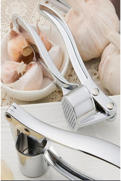 BabyLondy Stainless Steel Garlic Press - Mahogany Masher with Chamber