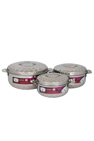 ALSAIF 3-Piece Hot Pot Set Stainless Steel Silver 2.5Liters