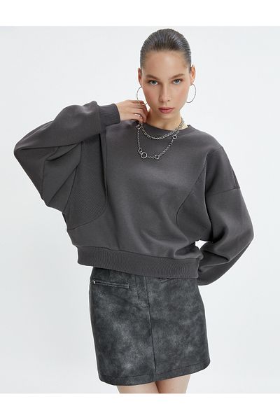 Koton Hanorac cu gât crew raster - mâneci raglan și nervuri