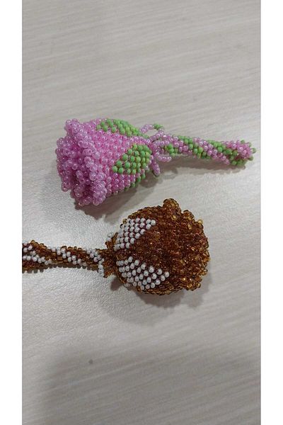 Papatyam 2 pieces of handmade bead keychain/handcrafted keychain/domestic work keychain/handmade