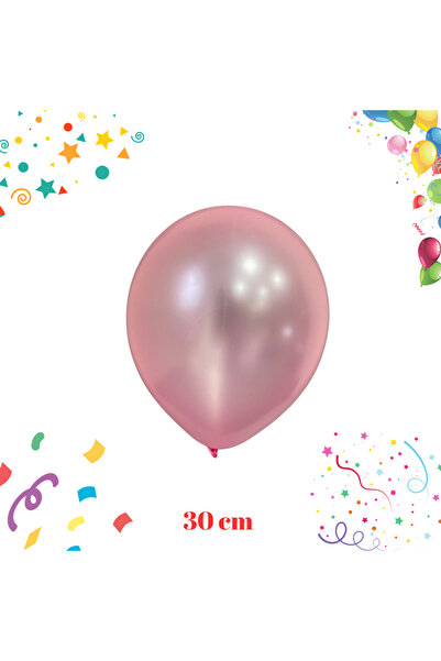 meyaccessories بالون وردي معدني 10 قطع