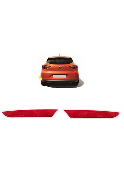 CMEPARTS Rear Bumper Kit for Renault Clio 5 2020-2023 - Right & Left Lower Reflector Cat Eye 265651206 R 265602442 R