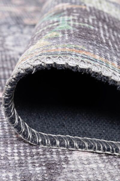 ARTLOOP Folk Etnik Desenli Dokuma Taban Dekoratif Gri Halı BA 19