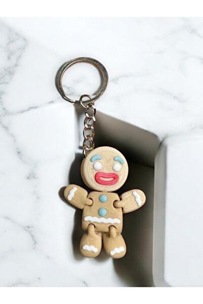 tekmation 3d Zencefilli Kurabiye Anahtarlığı, Çanta Süsü , Çanta Aksesuarı