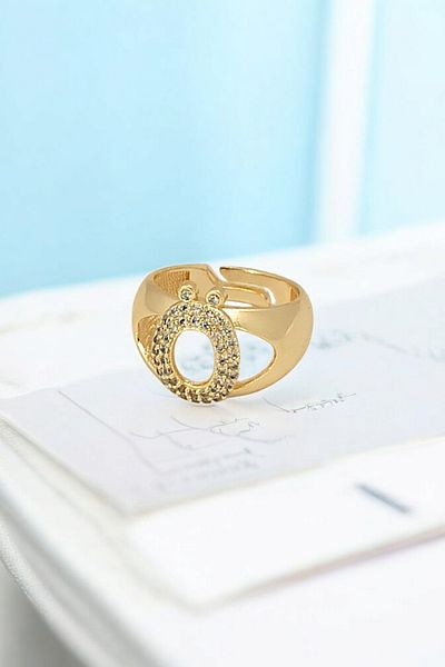 Çlk Accessories Premium Letter O Ring Stone Letter Ring