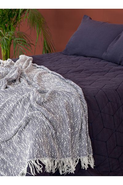 Barine Şal pentru canapea din bumbac Indigo Wave - 130x150