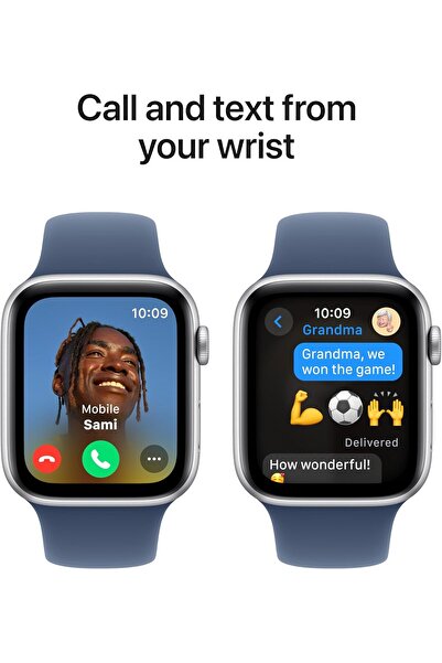 Apple Watch Se Gps Cellular 44mm Silver Aluminium Case With Denim Sport Band - S/m