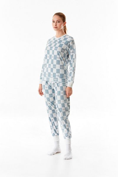 Fulla Moda Set de 2 pijamale din catifea cu model de tablă