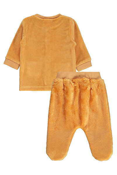 Civil Baby Erkek Bebek Pijama Takımı 3-6 Ay Güderi Hardalı