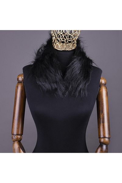 Yarnart Guler de blană artificială Black Full Roll - 02