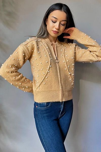 damlagüneyco Jachetă cu perle Cardigan