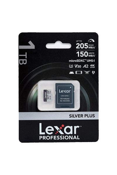 Lexar 1Tb Silver Plus 205Mb 4K V30 Uhsi Micro Sd Memory Card