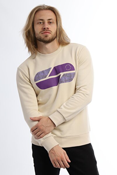 Polo State Ανδρική Polo State Τυπωμένη Ζακέτα Μακρυμάνικη Εκρού