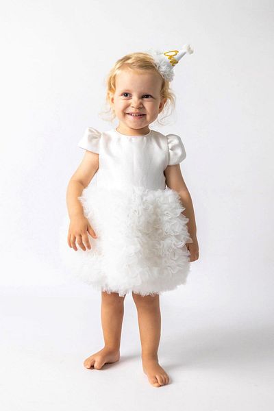 Le Mabelle White Short Sleeve Tutu Baby Princess Dress - Lina