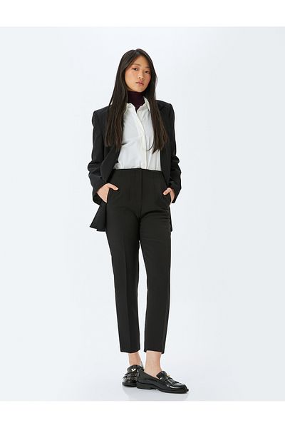 Koton Slim Fit Pocket Cigarette High Waist Fabric Pants