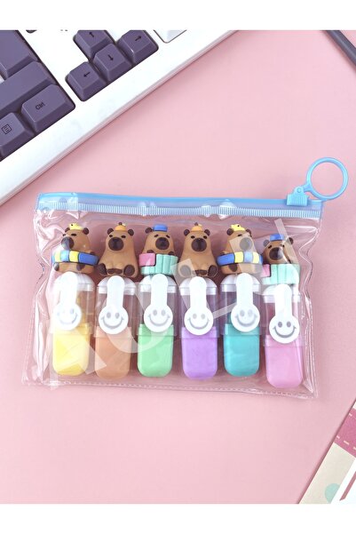 MAVIGOK Sevimli Tatlım mini renkli göz koruma fosforlu kalem(6'lı set)