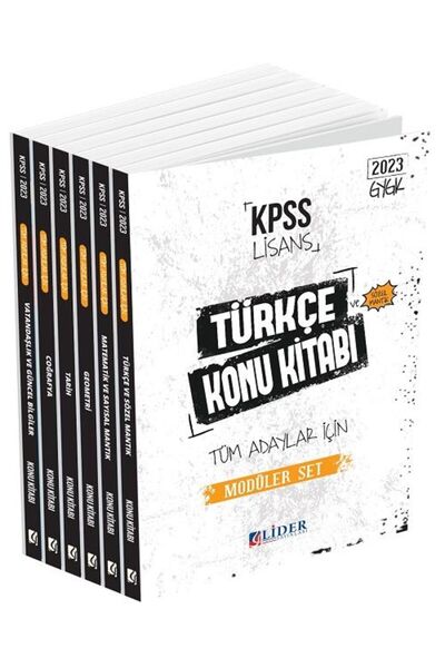 Lider Yayınları Süper Fiyat - Lider 2023 Kpss Genel Yetenek Genel Kültür Konu Anlatımlı Modüler Set