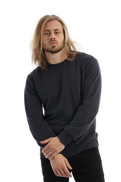 Polo State Ανδρικό χοντρό λαιμόκοψη 3 κλωστών Winter Basic Smoked Loose φούτερ