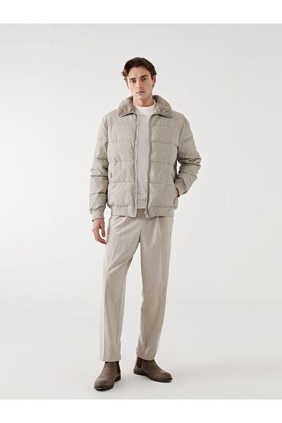 LC Waikiki Ανδρικό δερμάτινο παλτό με γιακά πουκάμισου - W43032Z8