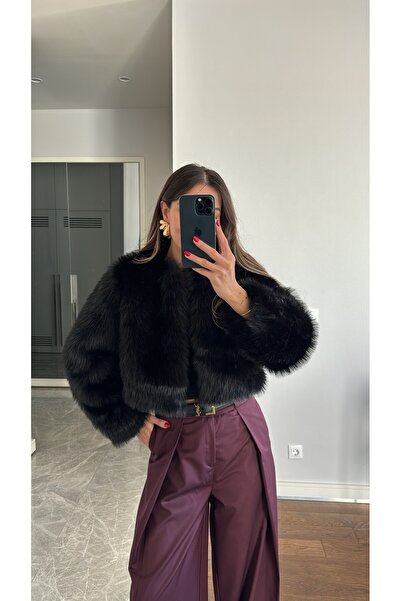 sinemkivanc co Marka Model Siyah Kısa Kürk
