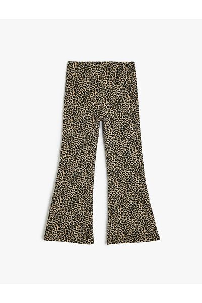 Koton Leopard Print Flared Trousers