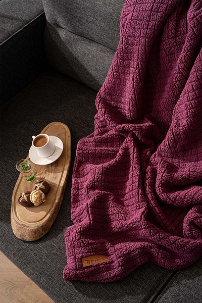 Rivaİstanbul Pătură de pluș cu carouri Wellsoft - 100x170 cm Dusty Rose