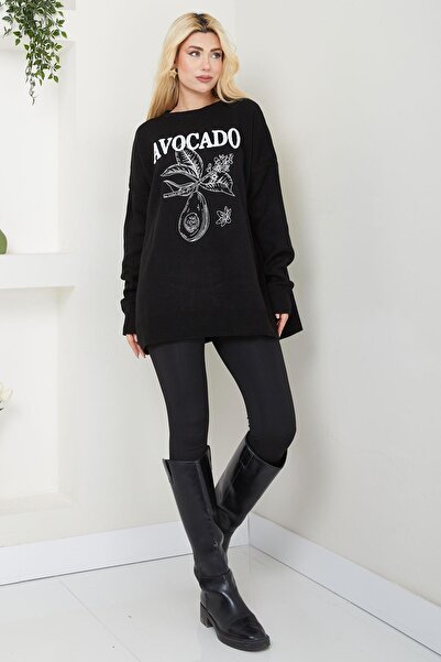 SENSTIL Μαύρο Φούτερ Αβοκάντο - Μοντέλο SS2620