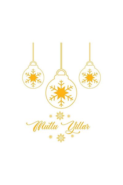 MIGNATIS Christmas Decorations with Rope Pendant Snowflakes Sticker 88x115cm - Yellow