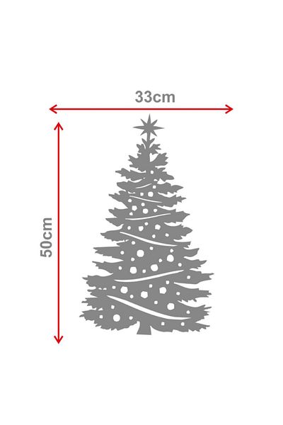 MIGNATIS Christmas Decorations Cone Decorated Tree Sticker Decal 33x50 cm - Yellow
