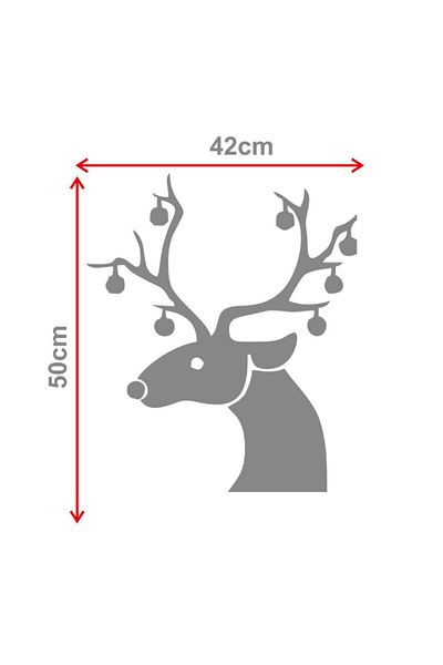 MIGNATIS New Year's Decorations Horned Deer Head Decoration Display Sticker 42x50cm - Yellow