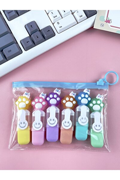 MAVIGOK Sevimli Tatlım mini renkli göz koruma fosforlu kalem(6'lı set)