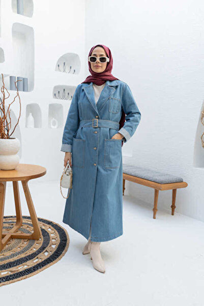 Neways Blue Denim Belted Jacket - 6655